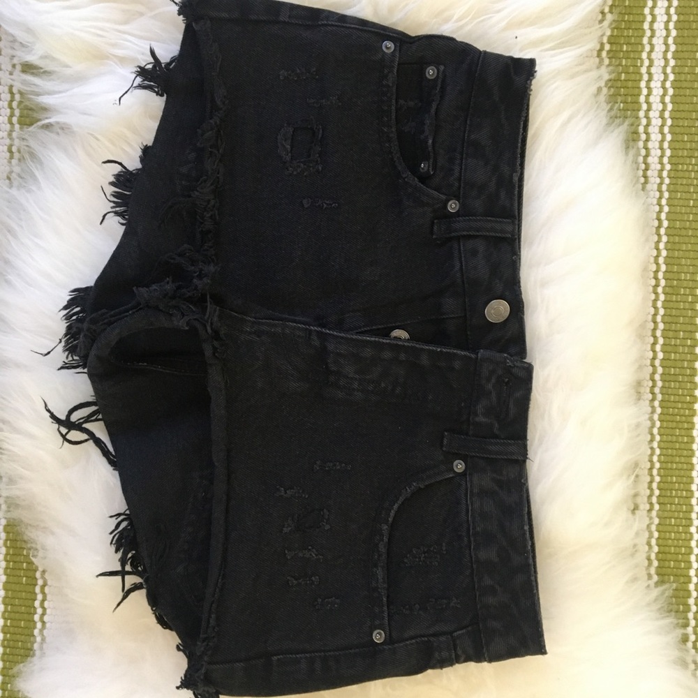 Ripped Black Jean Shorts